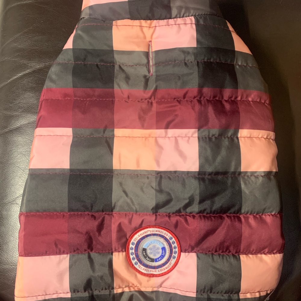 Luvgear Sherpa Lined Dog Coat Size Small Pink Grey Burgundy